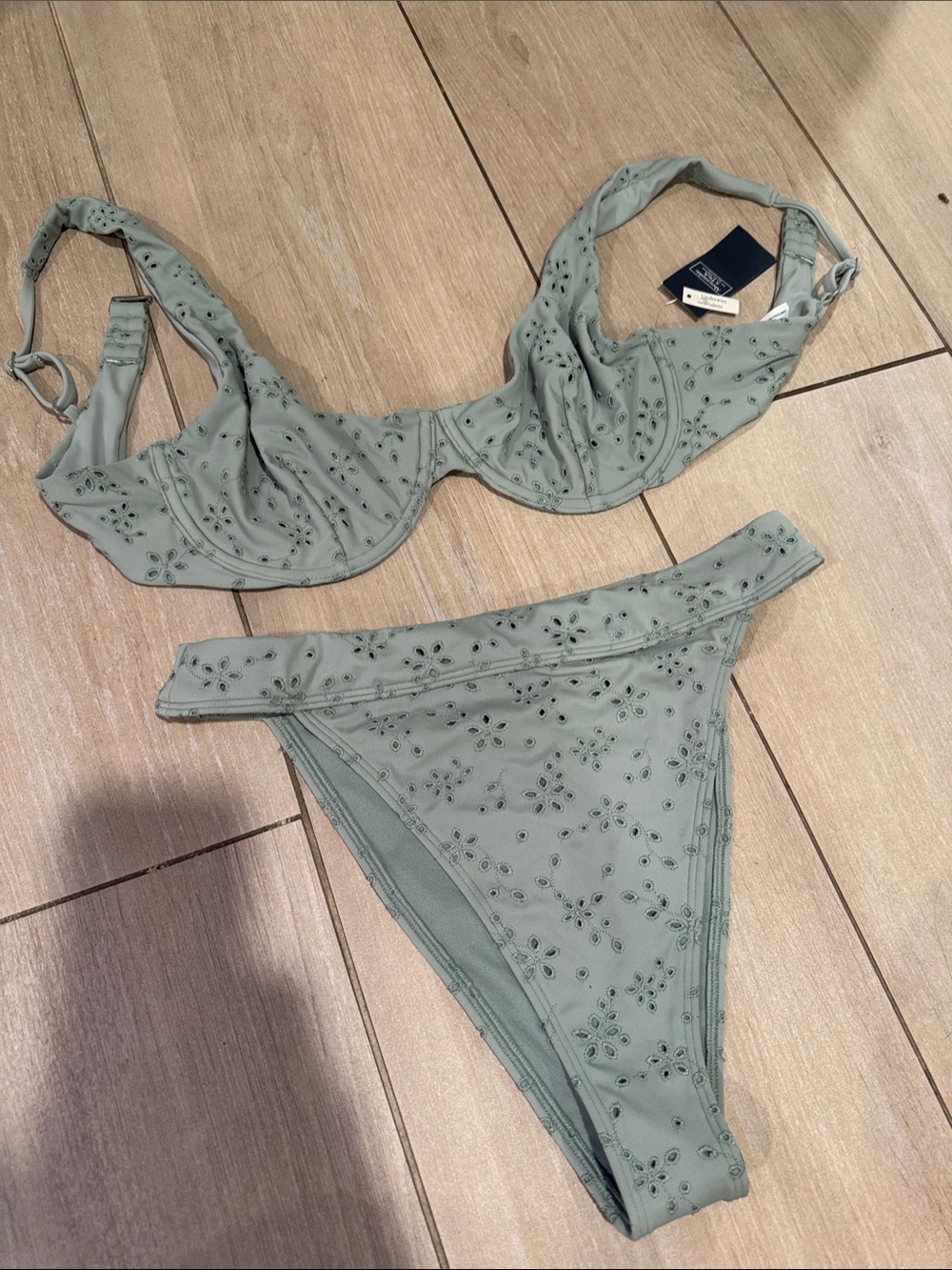 Women's Sage Eyelet Underwire Bikini Set